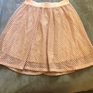 Rose gold dusty pink flare mid length skirt Size 16